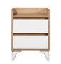Tuvalle Mesilla de Noche 041 Roble Zafiro y Blanco Dormitorio 45x59x40cm Fabricada en Tablero de Partículas Recubierto de Melamina